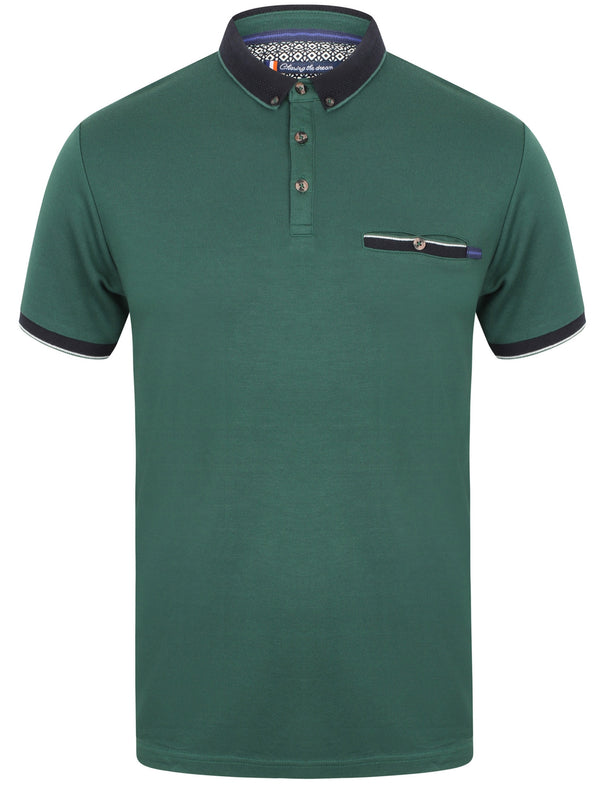 Cullum Pique Polo Shirt In Jasper Green - Le Shark
