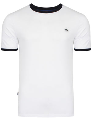 Davenant Short Sleeve Ringer T-Shirt in Optic White - Le Shark