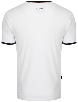 Davenant Short Sleeve Ringer T-Shirt in Optic White - Le Shark