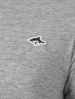 Dewey V Neck T-Shirt in Light Grey Marl - Le Shark