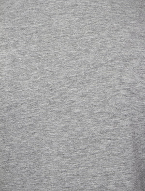 Dewey V Neck T-Shirt in Light Grey Marl - Le Shark