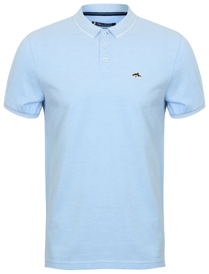 Duthie Birdseye Pique Polo Shirt in Light Blue / White - Le Shark