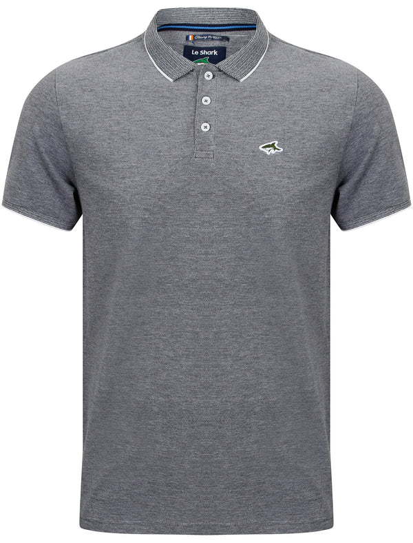 Duthie Birdseye Pique Polo Shirt in Navy / White - Le Shark