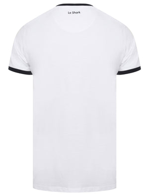Earl Cotton Jersey Crew Neck Ringer T-Shirt In Bright White - Le Shark