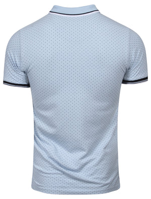 Emden Polkadot Cotton Polo Shirt in Starlight Blue - Le Shark
