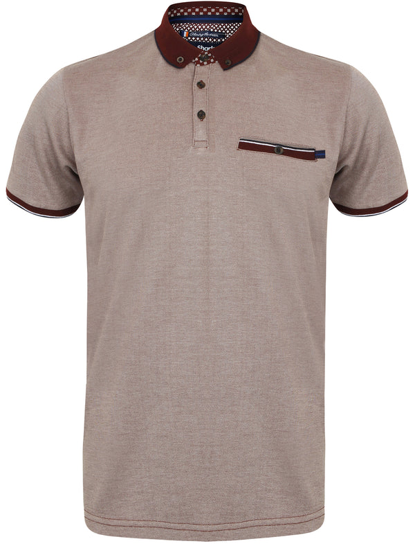 Escreet Contrast Collar Polo Shirt in Port - Le Shark