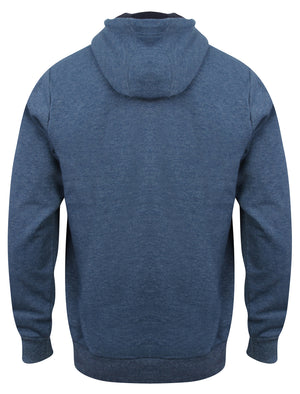 Frampton Speckled Marl Zip Through Hoodie in Bijou Blue - Le Shark