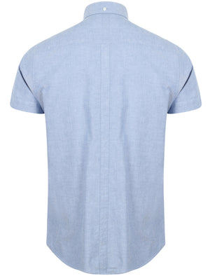 Fresno Short Sleeve Cotton Shirt In Oxford Blue - Le Shark