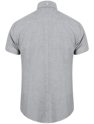 Fresno Short Sleeve Cotton Shirt In Oxford Navy - Le Shark