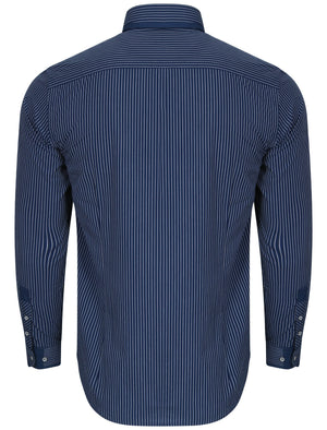 Gambino 2 Pinstripe Shirt in Estate Blue - Le Shark