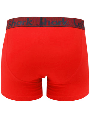 George Street 2 (2 Pack) Boxer Shorts Set in Barados Cherry / Sky Captain Navy - Le Shark