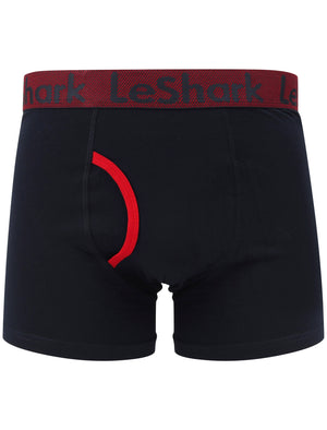 George Street 2 (2 Pack) Boxer Shorts Set in Barados Cherry / Sky Captain Navy - Le Shark