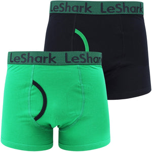 George Street 2 (2 Pack) Boxer Shorts Set in Jelly Bean Green / Sky Captain Navy - Le Shark