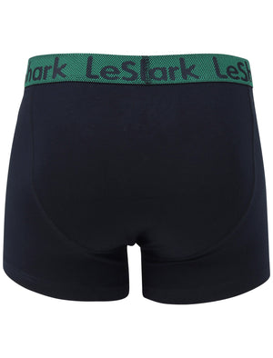 George Street 2 (2 Pack) Boxer Shorts Set in Jelly Bean Green / Sky Captain Navy - Le Shark