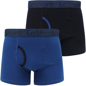 George Street 2 (2 Pack) Boxer Shorts Set in Mazarine Blue / Sky Captain Navy - Le Shark