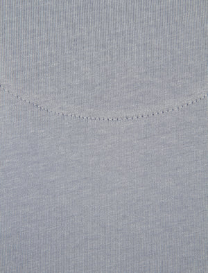 Glasshill Short Sleeve V Neck Cotton T-Shirt in Placid Blue - Le Shark