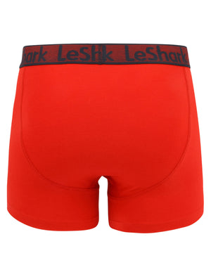 Glasshouse (2 Pack) Sports Boxer Shorts Set in Bijou Blue / Red - Le Shark