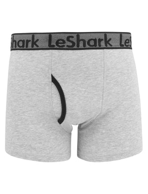 Glasshouse (2 Pack) Sports Boxer Shorts Set in Kingfisher Blue / Grey Marl - Le Shark