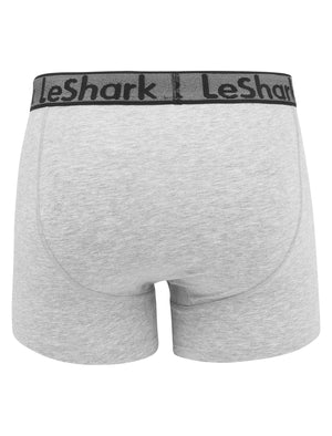 Glasshouse (2 Pack) Sports Boxer Shorts Set in Kingfisher Blue / Grey Marl - Le Shark