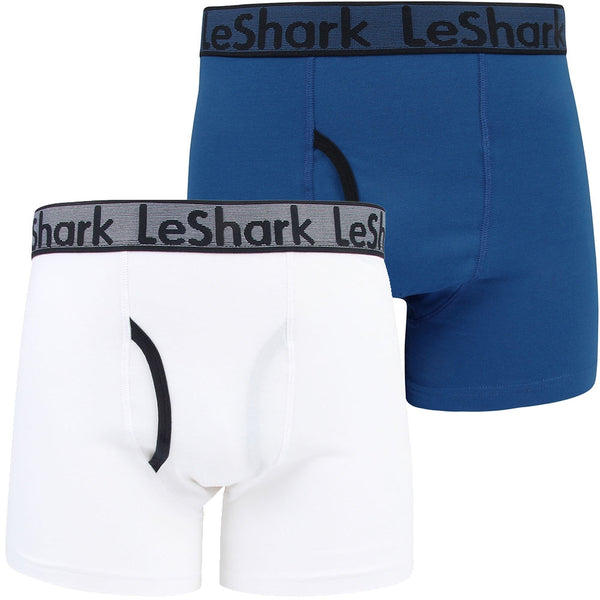 Glasshouse (2 Pack) Sports Boxer Shorts Set in Olympian Blue / White - Le Shark