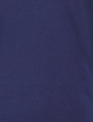 Goodge Henley Long Sleeve Cotton Top in Deep Cobalt - Le Shark