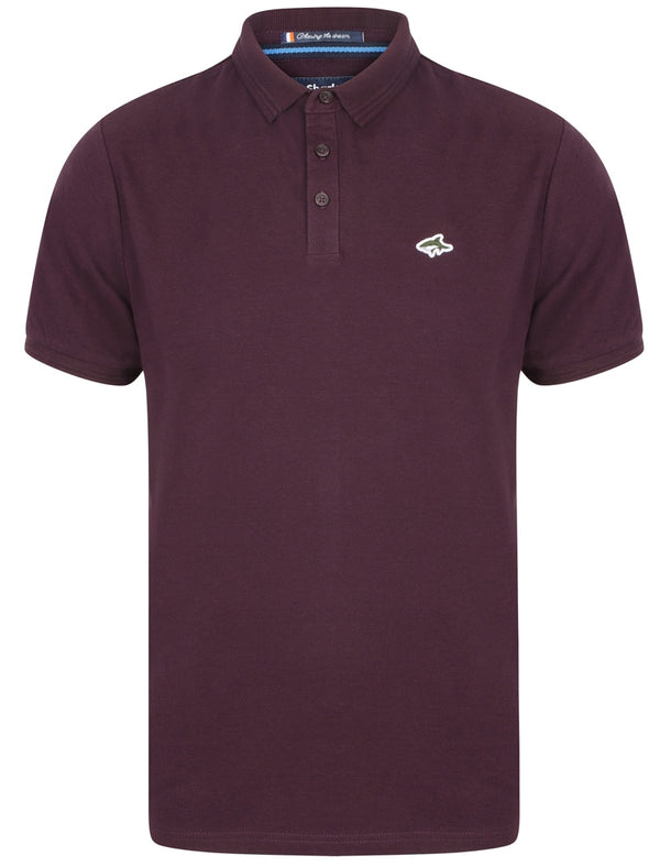 Halkin 2 Pique Polo Shirt In Aubergine - Le Shark