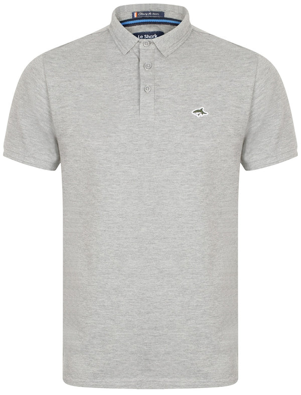 Halkin 2 Pique Polo Shirt In Light Grey Marl - Le Shark