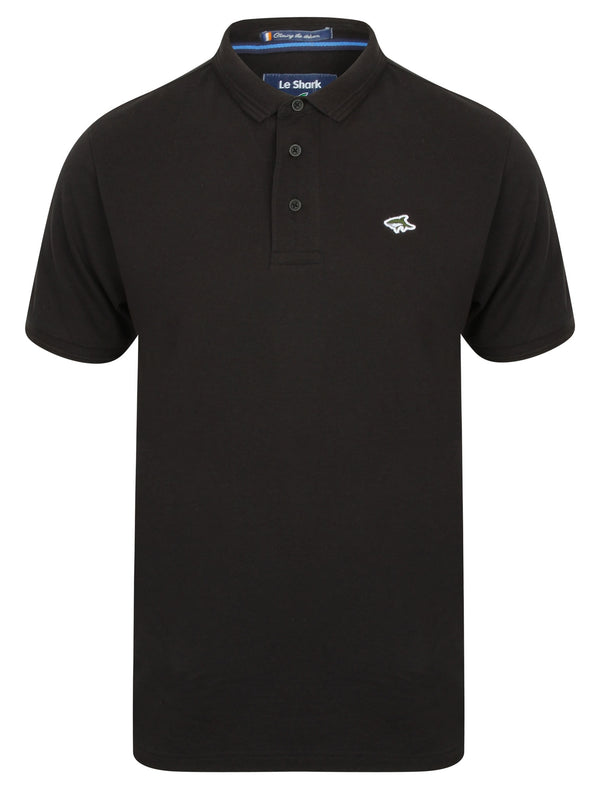 Halkin Pique Polo Shirt in Black - Le Shark
