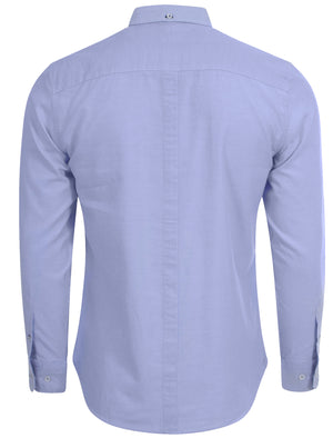 Hartford Cotton Twill Long Sleeve Shirt in Pale Blue - Le Shark