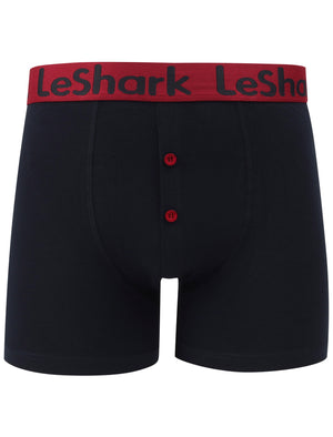 Harv Lake 2 (2 Pack) Boxer Shorts Set in Beet Red / Sky Captain Navy - Le Shark