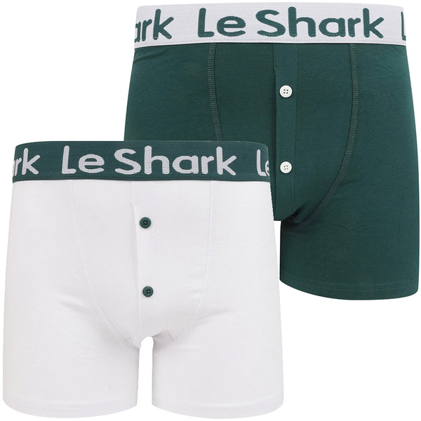 Harv Lake (2 Pack) Boxer Shorts Set In Mediterranea / Optic White - Le Shark