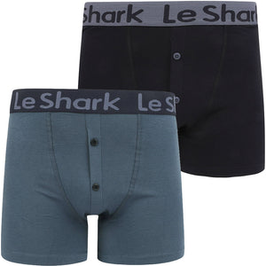 Harv Lake (2 Pack) Boxer Shorts Set in Vintage Indigo / True Navy - Le Shark