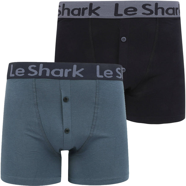 Harv Lake (2 Pack) Boxer Shorts Set in Vintage Indigo / True Navy - Le Shark