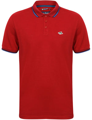 Herne Cotton Polo Shirt in Sangria Red - Le Shark