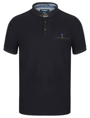 Highway Polo Shirt with Chest Pocket in True Navy - Le Shark