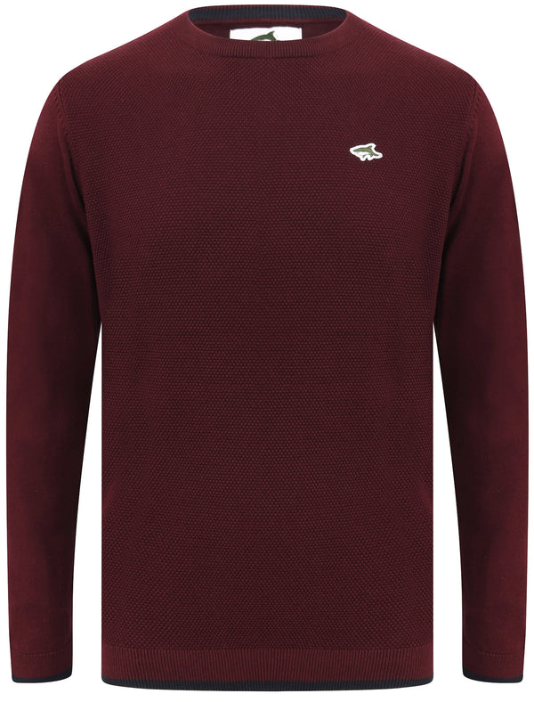 Hinault Textured Cotton Knit Jumper with Tipping In Port Royale - Le Shark