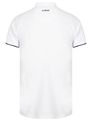 Hind Cotton Pique Grandad Polo Shirt in Optic White - Le Shark