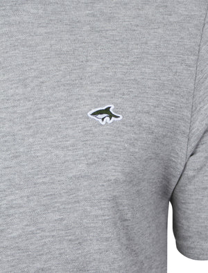 Men's pique crew neck grey T-shirt  - Le Shark