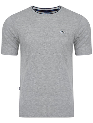 Men's pique crew neck grey T-shirt  - Le Shark