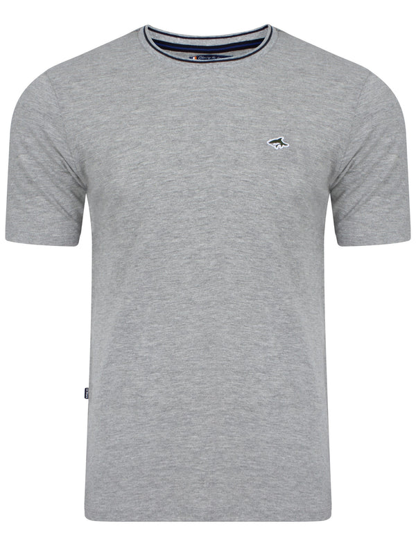 Men's pique crew neck grey T-shirt  - Le Shark