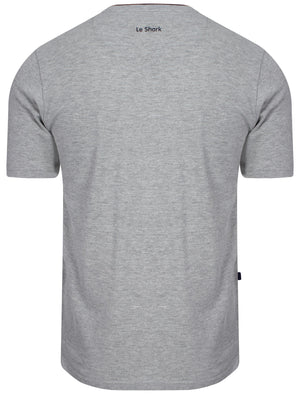 Men's pique crew neck grey T-shirt  - Le Shark