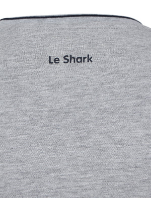 Men's pique crew neck grey T-shirt  - Le Shark