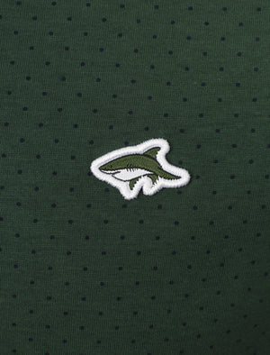 Howard Polka Dot Cotton Polo Shirt In Green - Le Shark