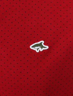 Howard Polka Dot Cotton Polo Shirt In Red - Le Shark
