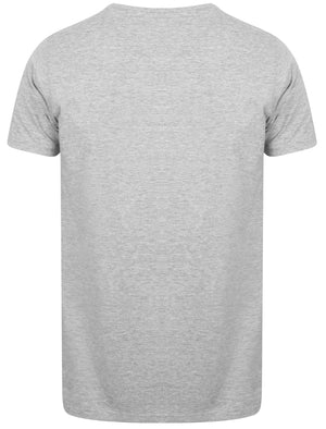 Kensal V Neck Cotton Jersey T-Shirt in Light Grey Marl - Le Shark