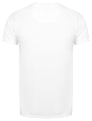 Kensal V Neck Cotton Jersey T-Shirt in Optic White - Le Shark
