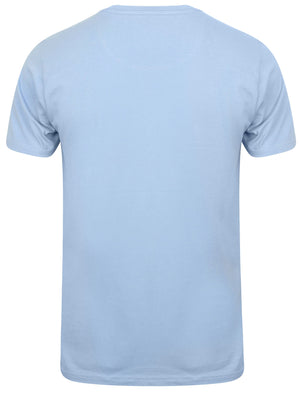 Kensal V Neck Cotton Jersey T-Shirt in Placid Blue - Le Shark