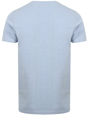 Kensal V Neck Cotton Jersey T-Shirt in Placid Blue Marl - Le Shark