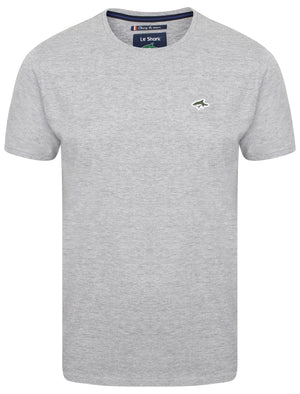 Keppel Cotton Crew Neck T-Shirt In Light Grey Marl - Le Shark