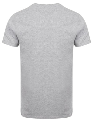 Keppel Cotton Crew Neck T-Shirt In Light Grey Marl - Le Shark